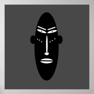 Affiche Masque moderne noir abstrait