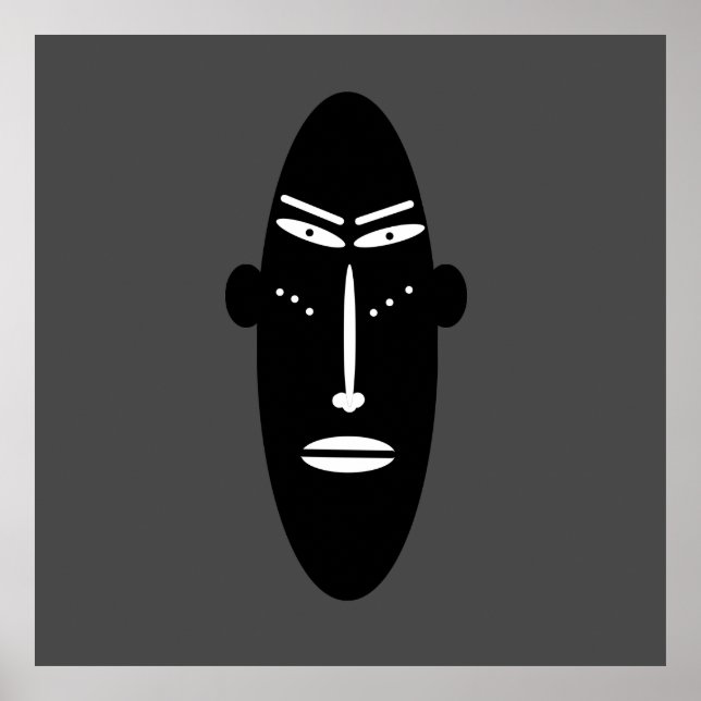 Affiche Masque moderne noir abstrait (Devant)