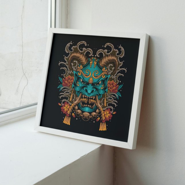 Affiche Masque Oni Azure (Créateur téléchargé)