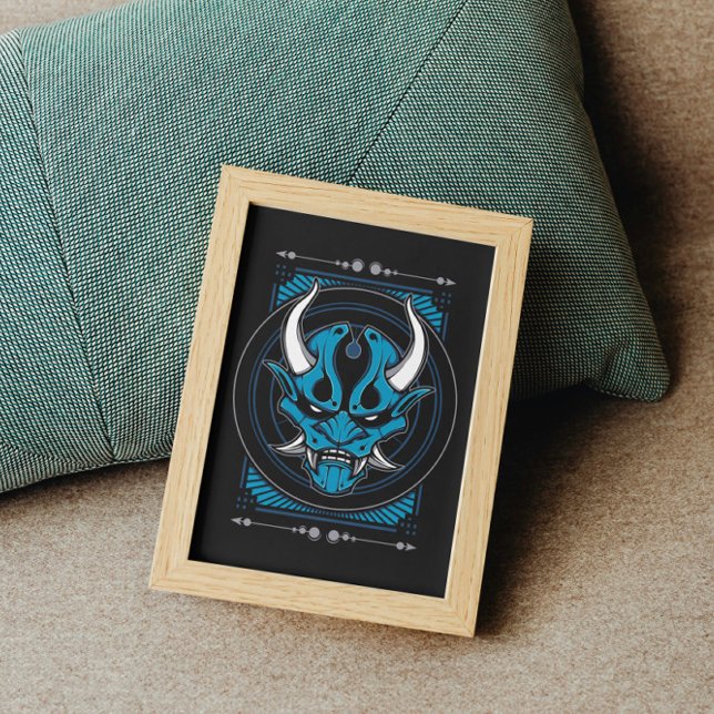 Affiche Masque Oni Démon Bleu (Créateur téléchargé)