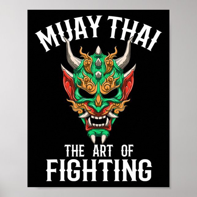 Affiche Masque Oni Muay Thai - Gi de boxe thaïlandaise et  (Devant)