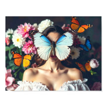 Masque papillon avec entourage floral