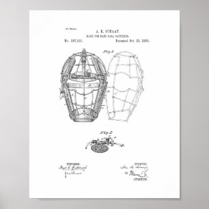Affiche Masque pour le brevet de receveurs de base-ball