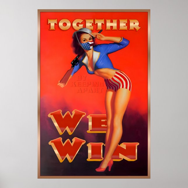 Affiche Masque sur le thème du drapeau américain Ensemble  (Devant)