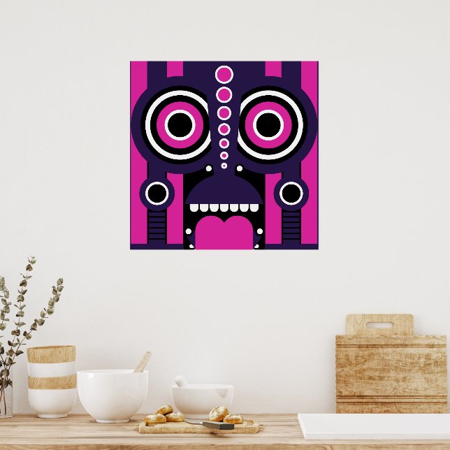 Affiche Masque tribal Tiki (Cuisine)