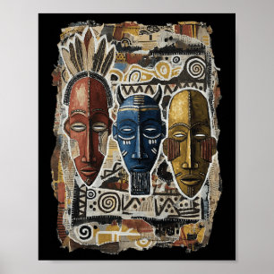 Affiche Masque Tril Africain Américain Cool Art Histoire N