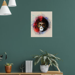 Affiche masque vénitien carnaval