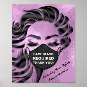 Affiche Masque Visage Couverture Requise Couverture Vive P