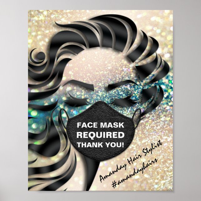 Affiche Masque Visage Couverture Requise Covid Parties sci (Devant)