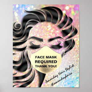 Affiche Masque Visage Couvrant La Parties scintillant Vécu