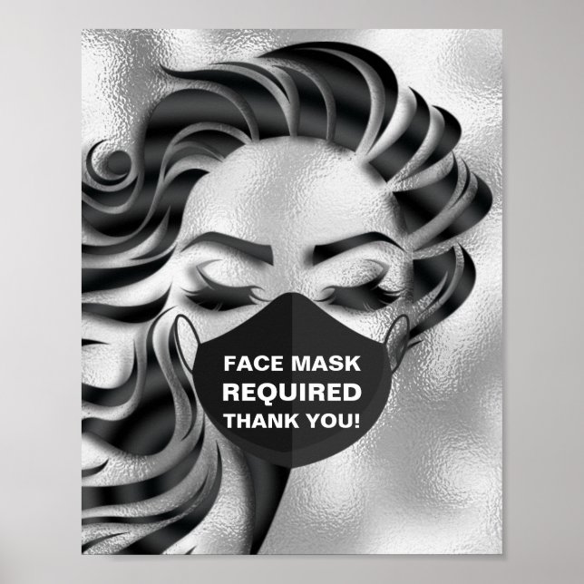 Affiche Masque Visage obligatoire Cosmetologue Cosmetologu (Devant)