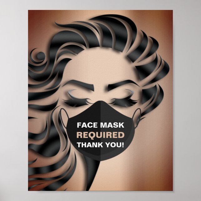 Affiche Masque Visage obligatoire Cosmetologue Cosmetologu (Devant)