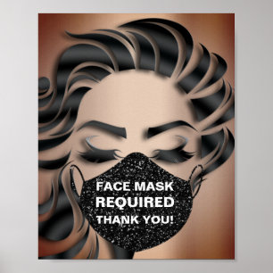 Affiche Masque Visage Requis Parties scintillant Cosmetolo
