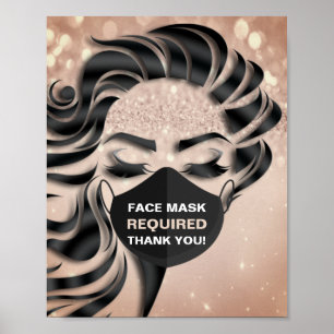 Affiche Masque Visage Requis Rose Eyelashes