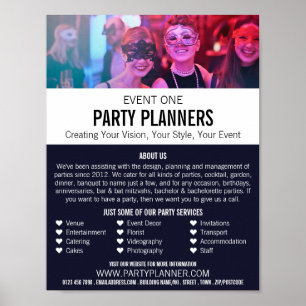 Affiche Masquerade Party, Party Event Planner Publicité