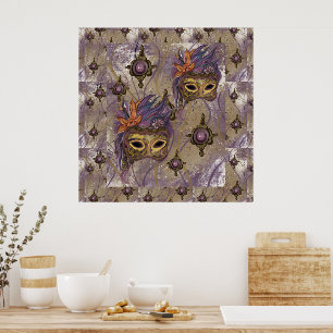 AFFICHE MASQUERADE VENISE  ART     