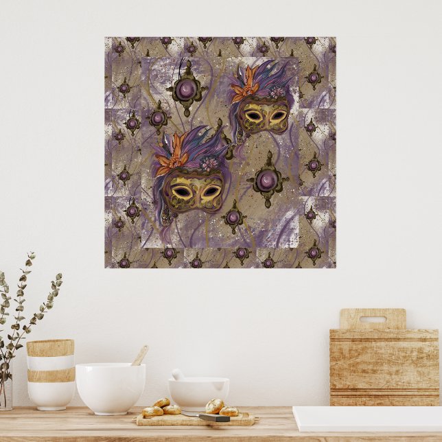 AFFICHE MASQUERADE VENISE  ART      (Cuisine)
