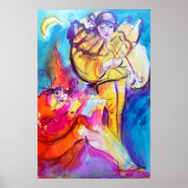 AFFICHE MASQUERADE VENITIEN  / NOCTURNE MUSICAL (Devant)