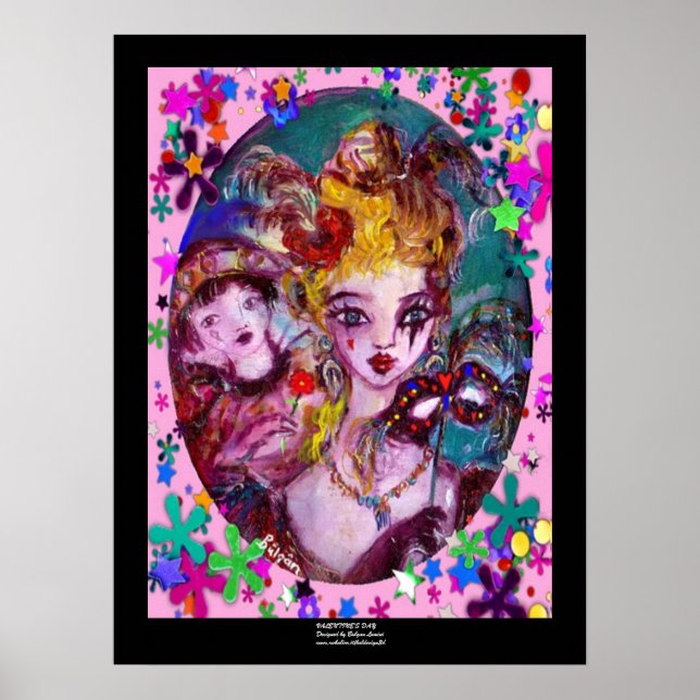 AFFICHE MASQUES DE VENISE POUR LA SAINT-VALENTIN (Devant)