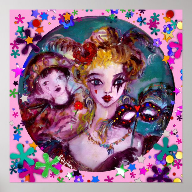 AFFICHE MASQUES DE VENISE POUR LA SAINT-VALENTIN (Devant)