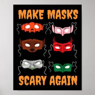 Affiche Masques de visage d'Halloween de Donald Trump - Id