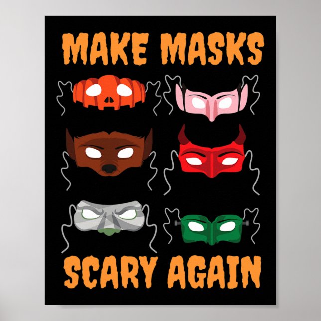 Affiche Masques de visage d'Halloween de Donald Trump - Id (Devant)