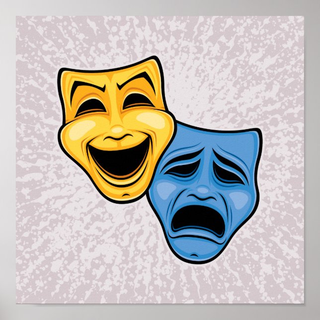 Affiche Masques Théâtraux Classiques de Comédie et de Trag (Devant)
