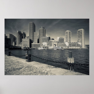 Affiche Massachusetts, Boston, bâtiments de Rowe's Wharf