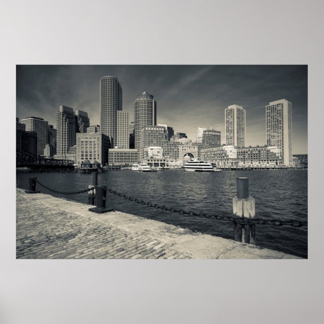 Affiche Massachusetts, Boston, bâtiments de Rowe's Wharf (Devant)