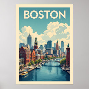 Affiche Massachusetts de Boston