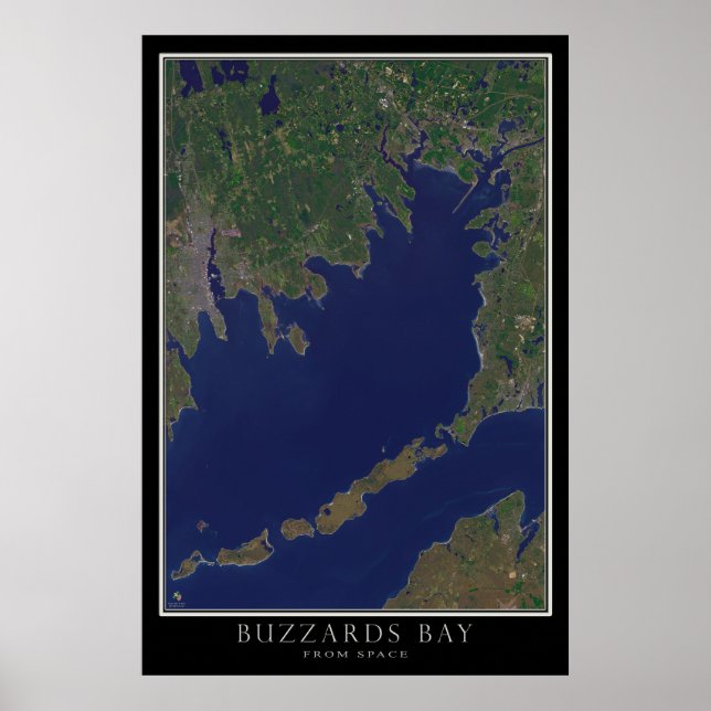 Affiche Massachusetts De Buzzards Bay De Satellite Spatial (Devant)