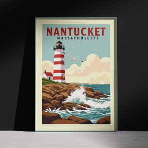 Affiche Massachusetts de Nantucket vintage