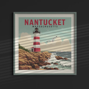 Affiche Massachusetts de Nantucket vintage