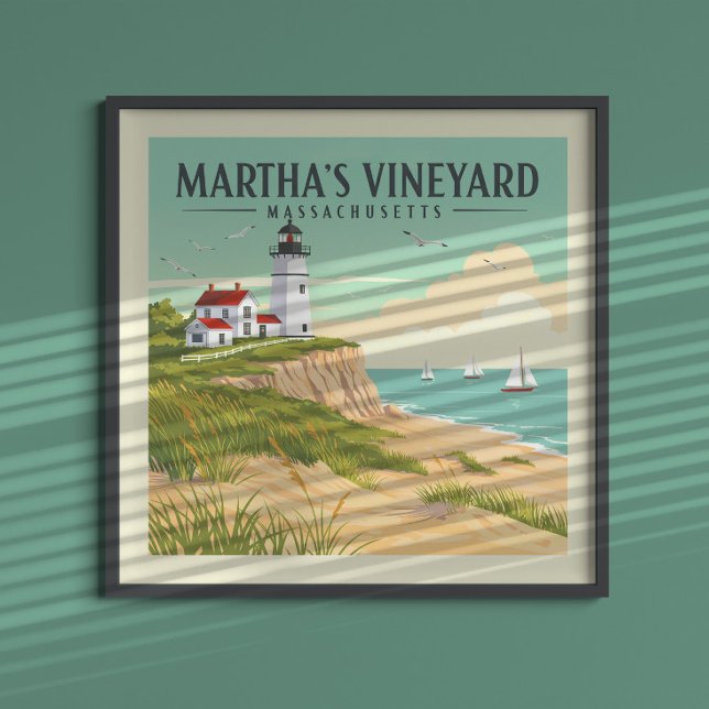 Affiche Massachusetts du vignoble vintage de Martha (Créateur téléchargé)