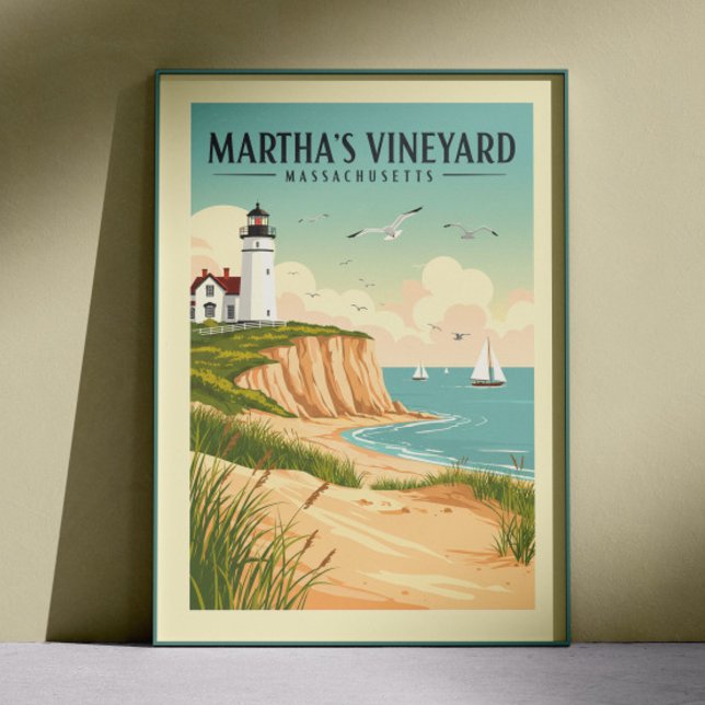 Affiche Massachusetts du vignoble vintage de Martha (Créateur téléchargé)