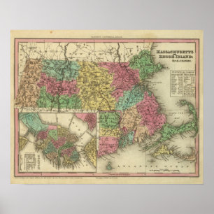 Affiche Massachusetts Et Rhode Island