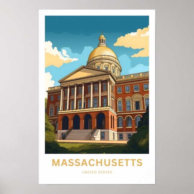 Affiche Massachusetts États-Unis Imprimer (Devant)