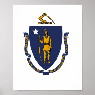 Affiche Massachusetts State Flag