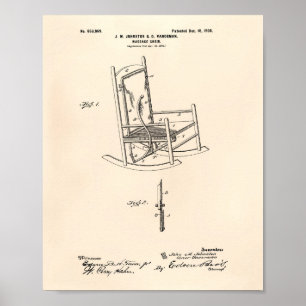 Affiche Massage Chair 1900 Patent Art Old Peper