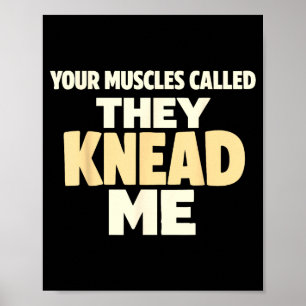 Affiche Massage drôle humour muscles appelés pétrir