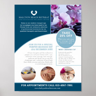 Affiche massage spa centre de bien-être promo de traitemen