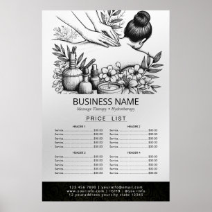 Affiche Massage Thérapie Healing Main Energy Spa Liste des