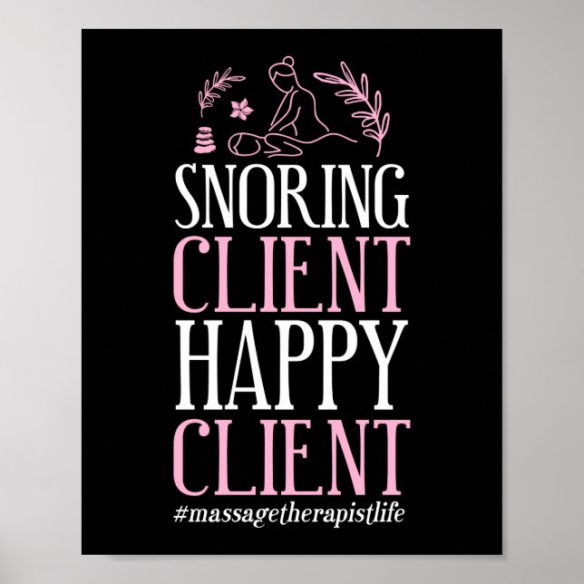 Affiche Massage Therapist Massage Therapy Snoring Client (Devant)