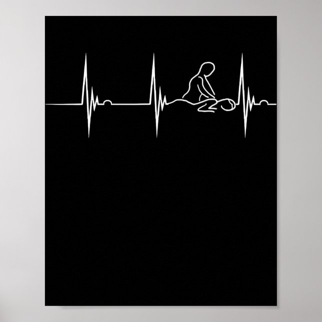 Affiche Massage Thérapiste Heartbeat EKG Pulse Spa Masseur (Devant)