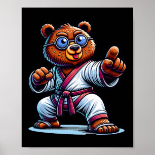 Affiche Master Bear Karate Bear Arts martiaux Ursus Sensei