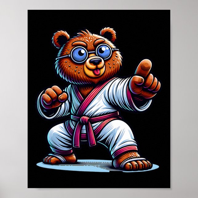 Affiche Master Bear Karate Bear Arts martiaux Ursus Sensei (Devant)