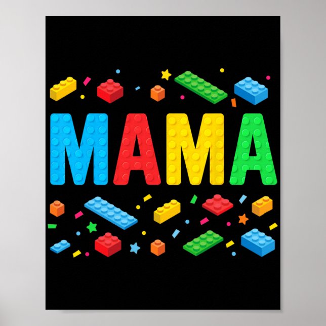 Affiche Master Builder Blocs de briques Blocs drôle Mère (Devant)