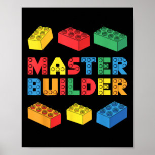 Affiche Master Builder Chemise Briques Blocs Enfants adult