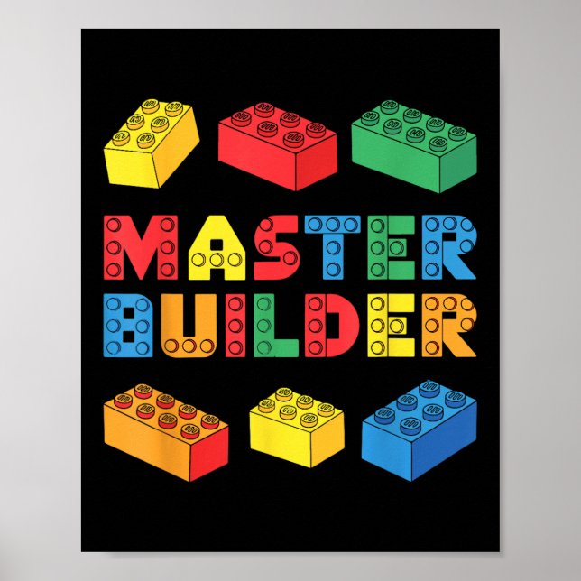 Affiche Master Builder Chemise Briques Blocs Enfants adult (Devant)
