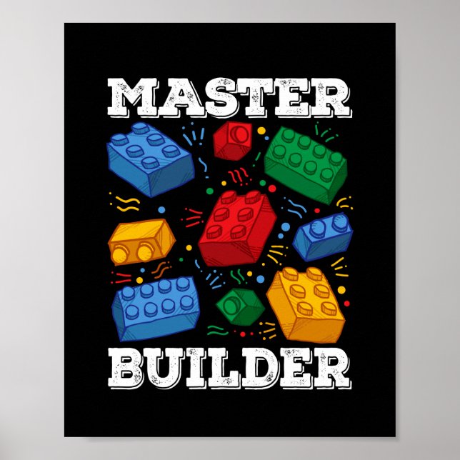 Affiche Master Builder Cute Block Building Kids Toys Brick (Devant)